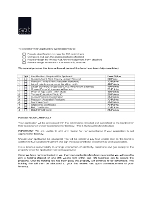 Residential Tenancy Agreement Application