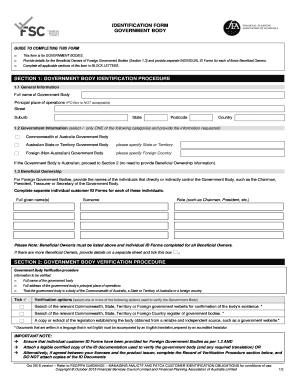 Government Body Identification Form