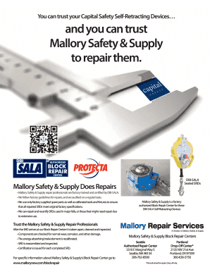 DBI-SALA SRD Repair Request Form