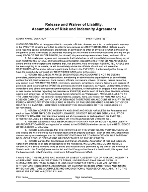 Release and Waiver of Liability for Event Participation