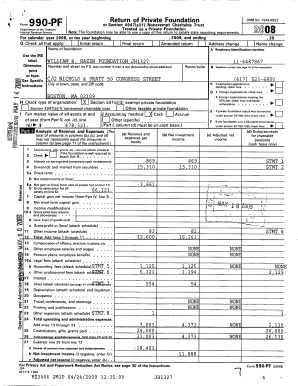 Form 990-PF 2008 Private Foundation Return