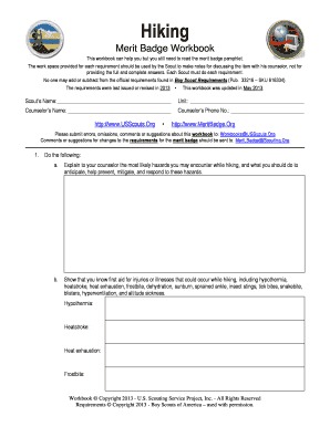 Hiking Merit Badge Workbook