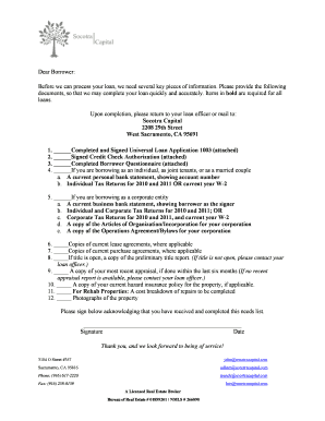 Universal Loan Application 1003