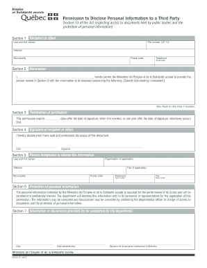 Permission to Disclose Personal Information to Third Party