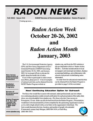 Radon Action Week and Month Information
