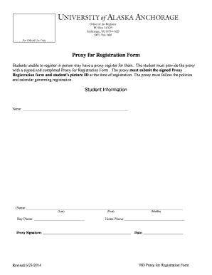 Proxy for Registration Form