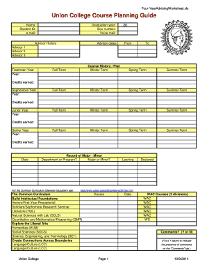 Union College Course Planning Guide