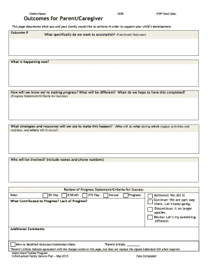 Idaho Infant Toddler Program IFSP Form