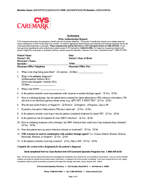 Actemra Prior Authorization Request Form