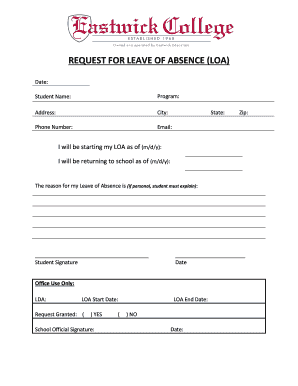 Application for leave of absence university - youth loadate form