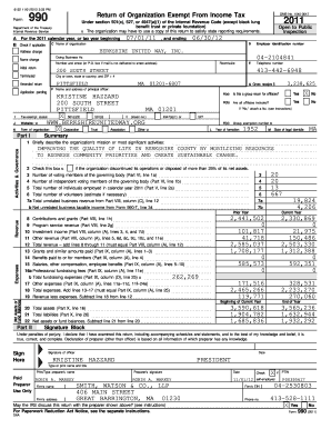 Form 990 Tax Return for Exempt Organizations