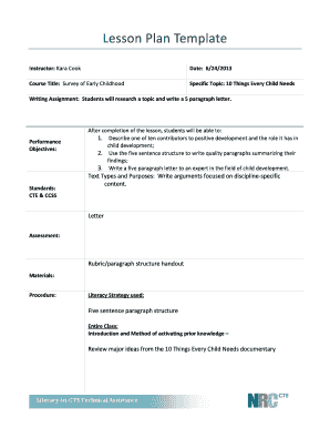 Lesson Plan Template