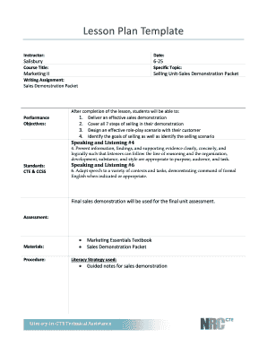 Sales Demonstration Packet Template