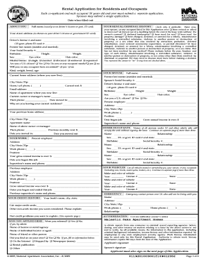 Rental Application for Residents and Occupants