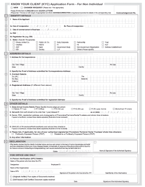 KYC Application Form - Non Individual