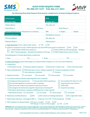 Sleep Study Request Form