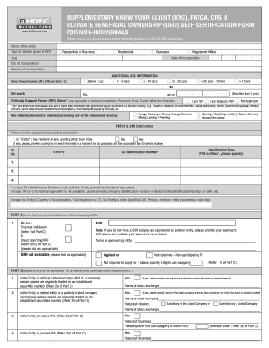 KYC FATCA CRS UBO Self Certification Form for Non-Individuals