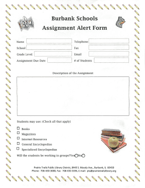 Burbank Schools Assignment Alert Form