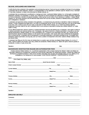 Employment Application Release and Authorization Form