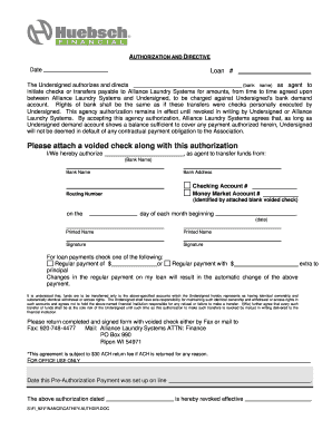Loan Payment Authorization Form