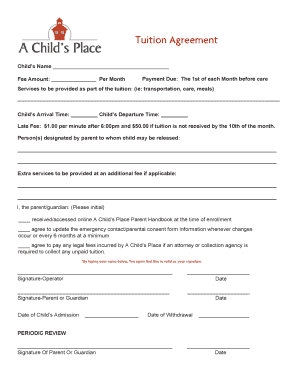 Childcare Tuition Agreement