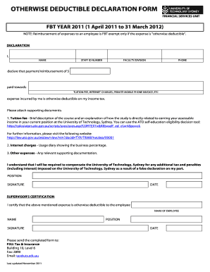 Otherwise Deductible Declaration Form