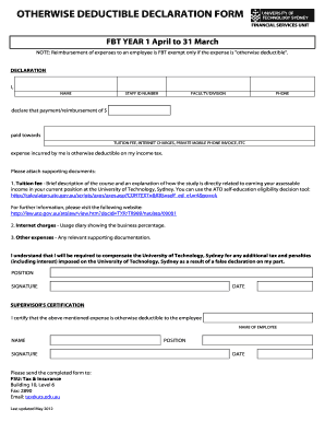 Otherwise Deductible Declaration Form