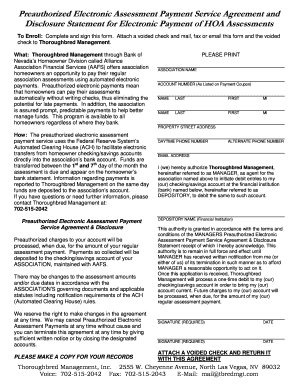 Preauthorized Electronic Assessment Payment Agreement