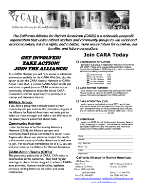 California Alliance for Retired Americans Membership Form