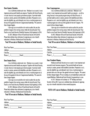 Medicare and Social Security Advocacy Letter