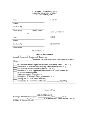 Post-Decree Motion Form