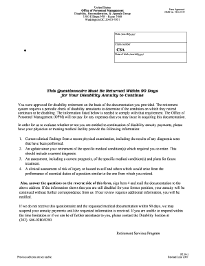 US Federal Disability Retirement Reconsideration Form