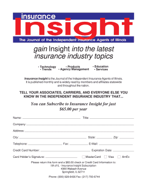 Insurance Insight Subscription Form