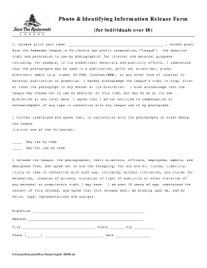 Photo & Identifying Information Release Form