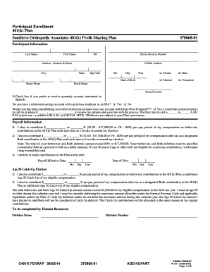 401(k) Plan Enrollment Form