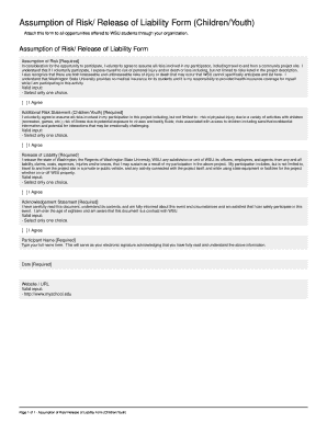 Assumption of Risk Release of Liability Form