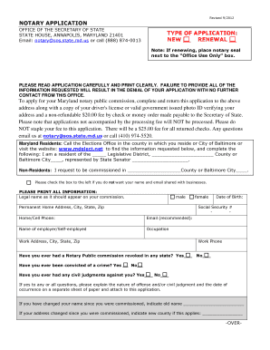 Maryland Notary Public Application