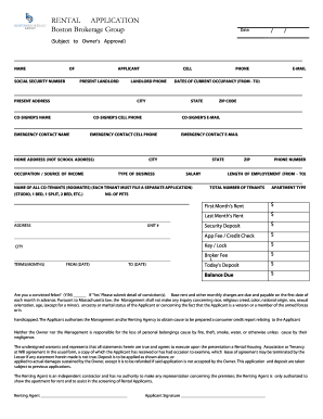 Rental Application Form
