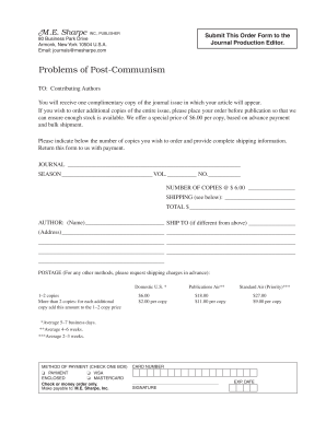 Journal Order Form