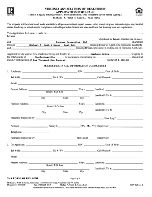 Virginia Application for Lease