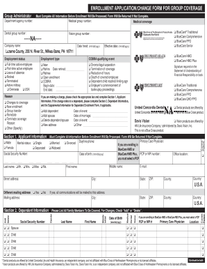 Group Coverage Enrollment Application Form