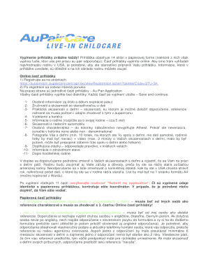 Au Pair Application Form