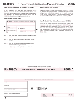 RI-1096V Rhode Island Payment Voucher