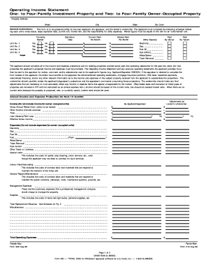 Operating Income Statement for Real Estate