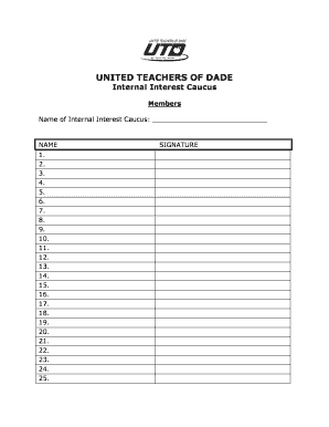 Internal Interest Caucus Form
