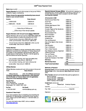 IASP Dues Payment Form