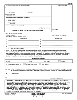 California Name Change Petition