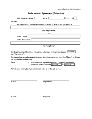 Addendum to Employment Agreement