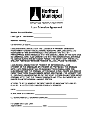Loan Extension Agreement - Fill and Sign Printable Template Online