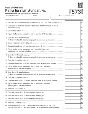 Oklahoma Farm Income Averaging Form 573